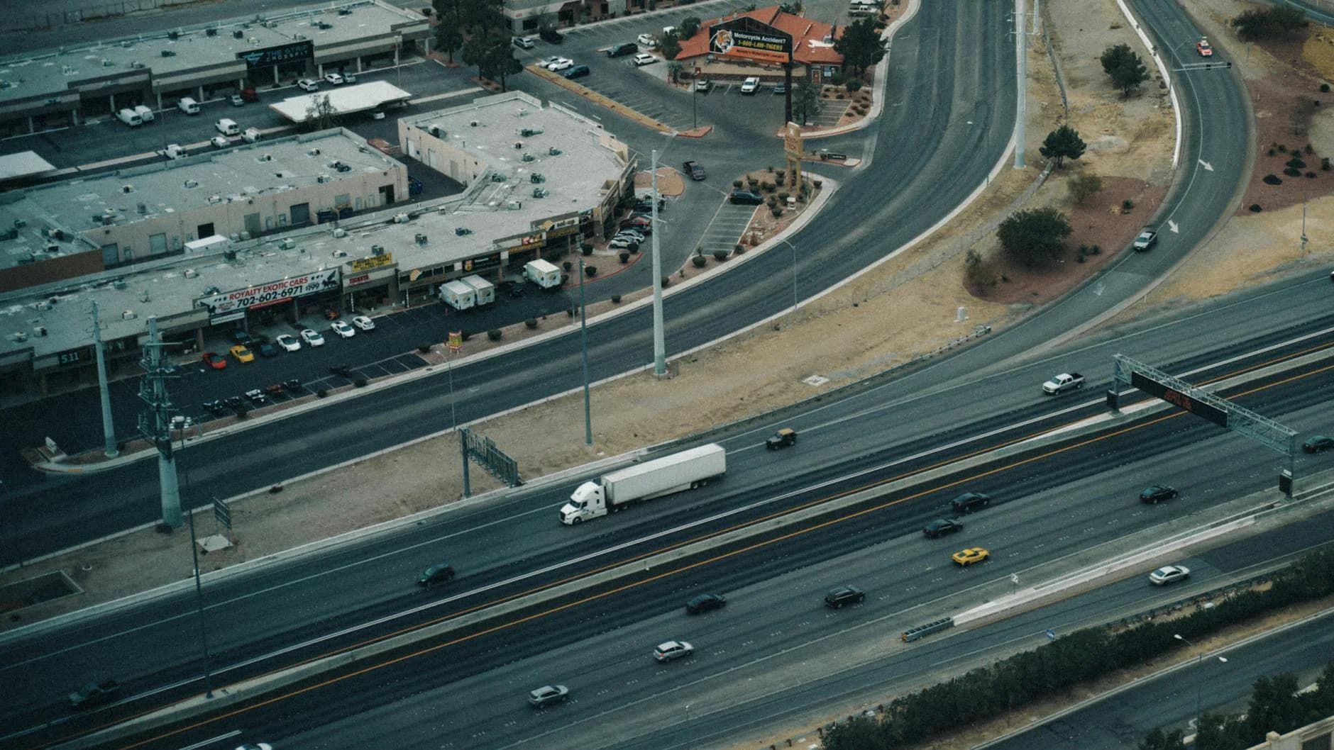 Aerial Shot Of A Highway In Las Vegas Sh 5