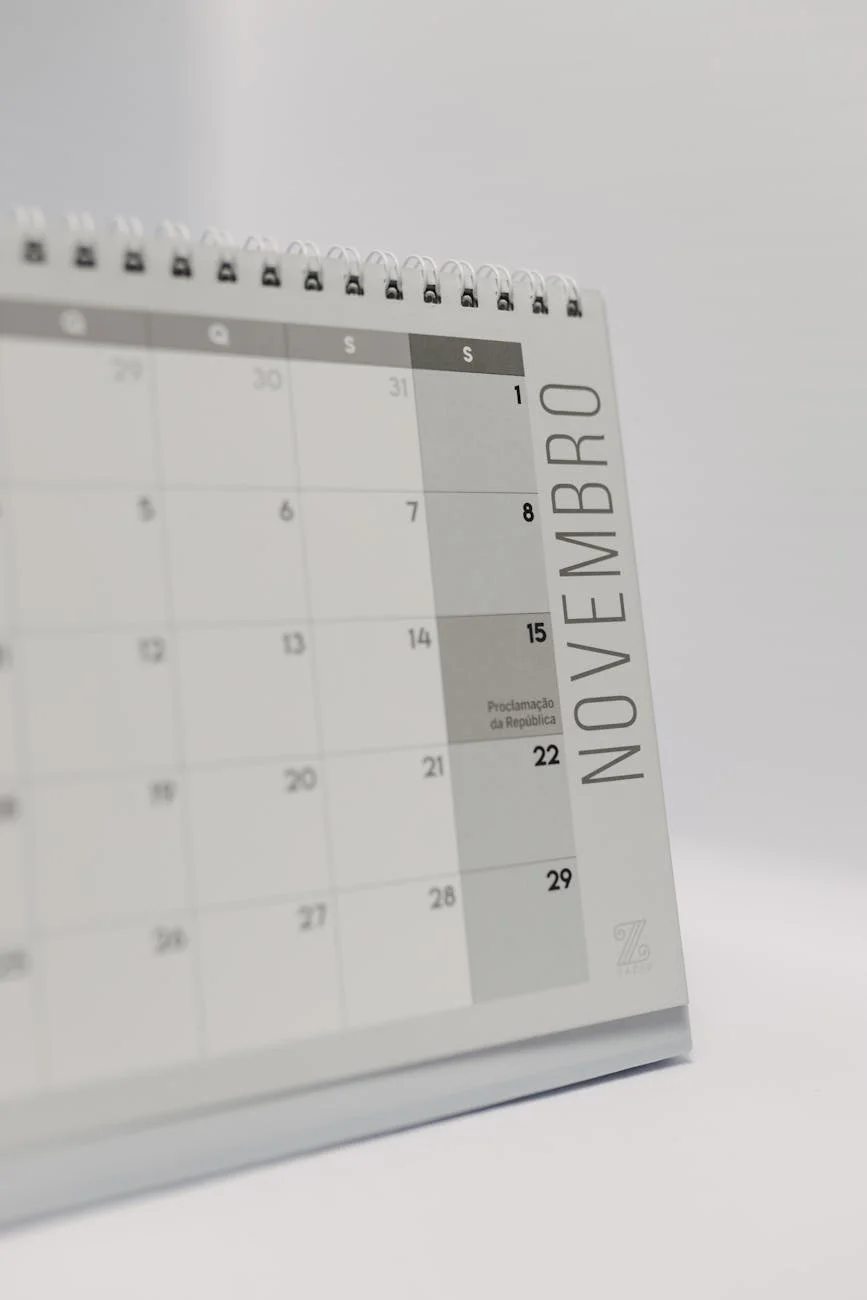 Close Up View Of A November Calendar Pag 3