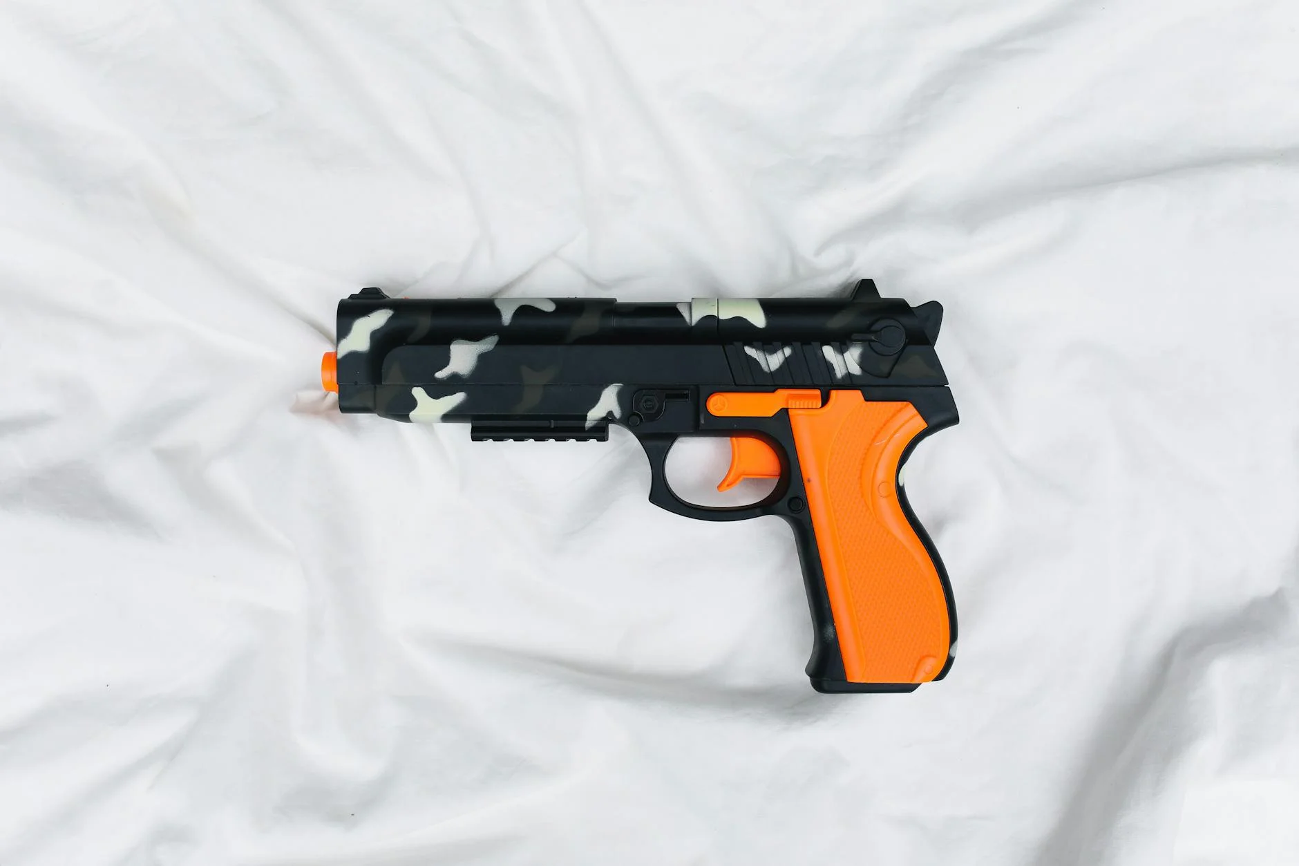 Orange And Black Toy Gun With Camouflage 4