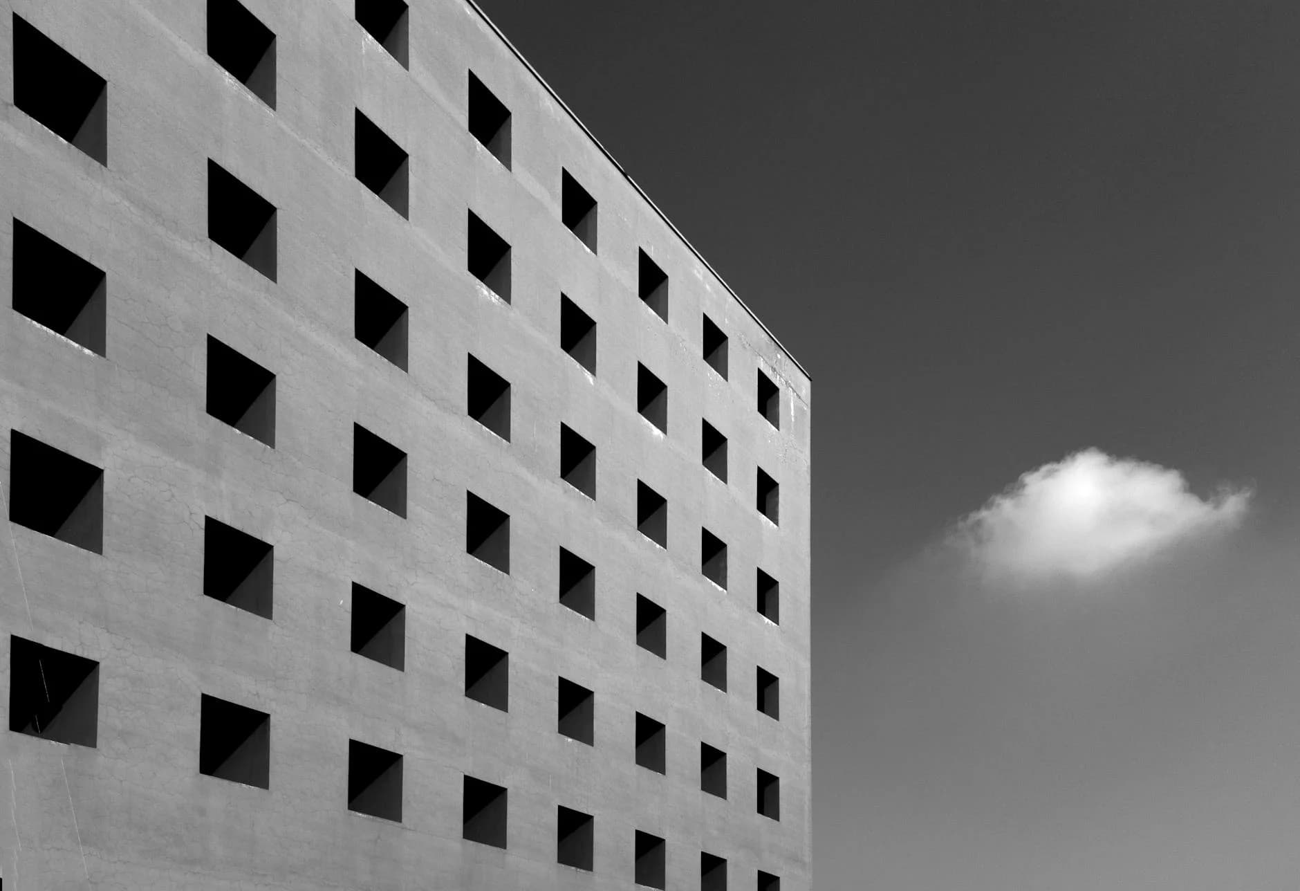 Monochrome View Of A Modern Building Wit 4