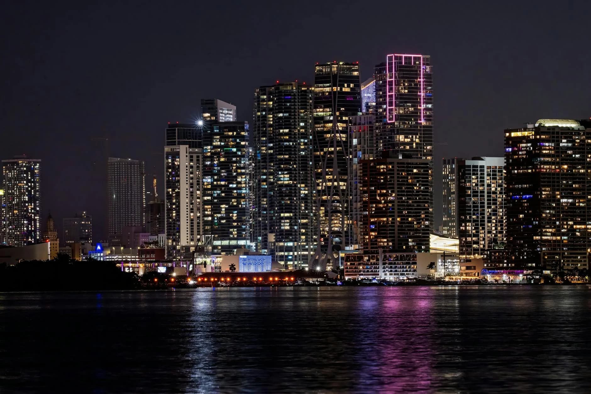 A Stunning View Of Miami S Illuminated S 1