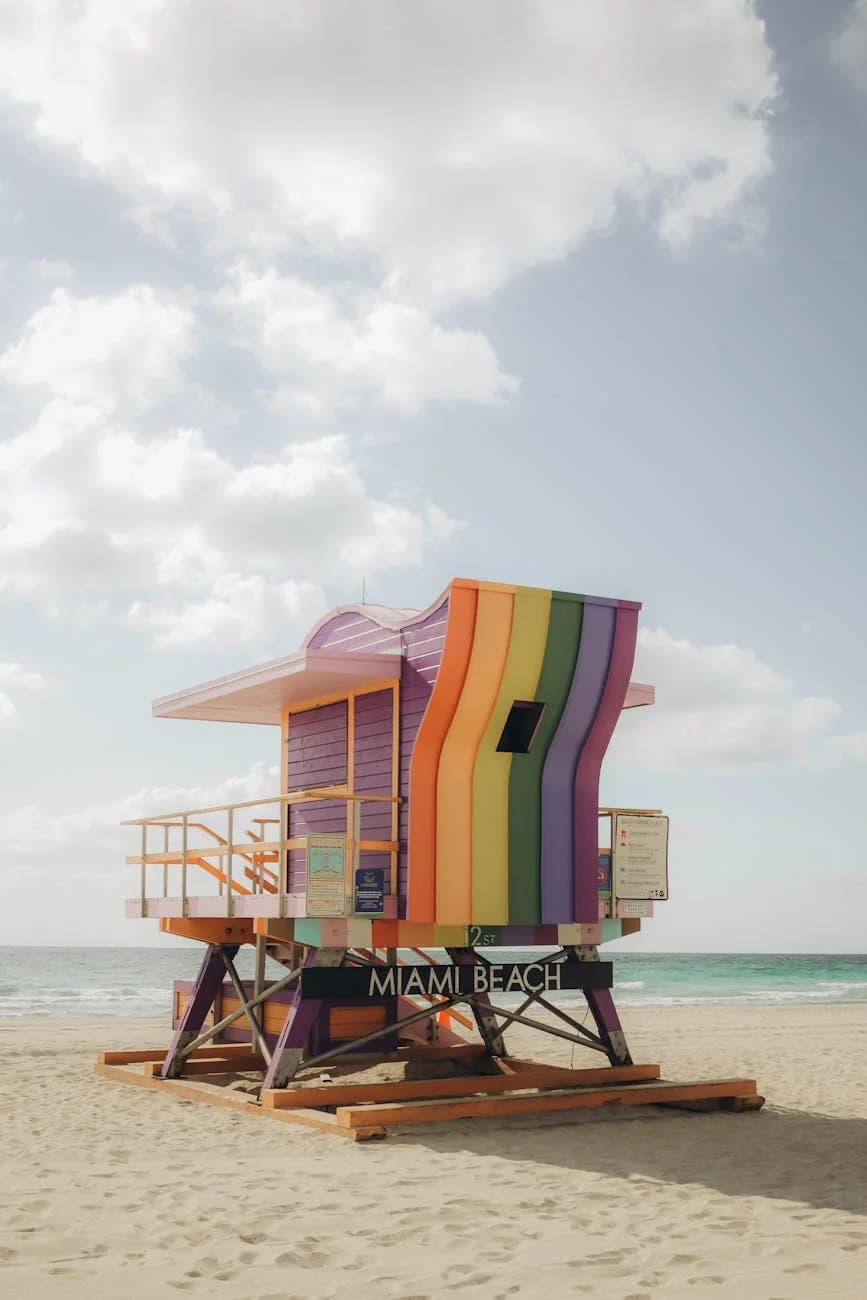 Vibrant Rainbow Themed Lifeguard Tower O 2