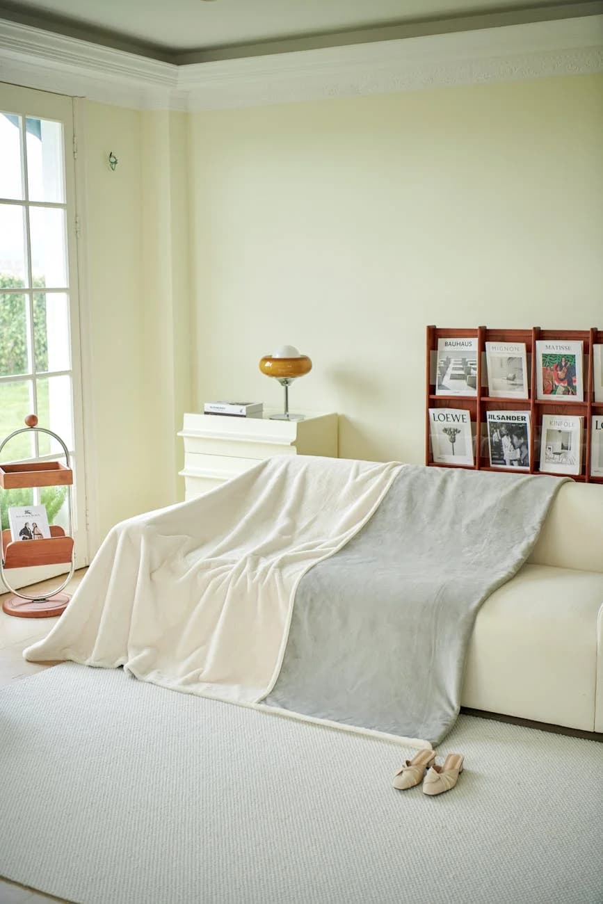 Stylish Living Room With Beige Sofa And 1