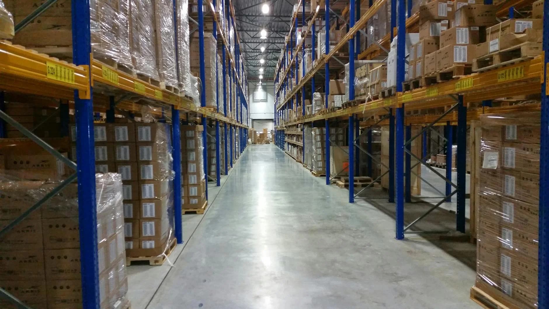 Interior View Of A Large Warehouse Aisle 3