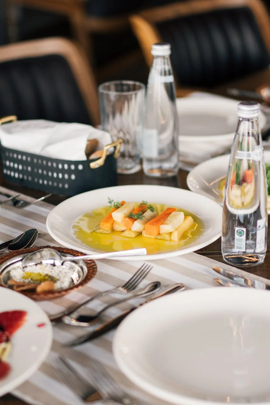 A Sophisticated Dining Setup Featuring A 4