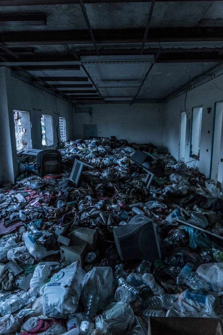 Decrepit Indoor Room Cluttered With Heap 3