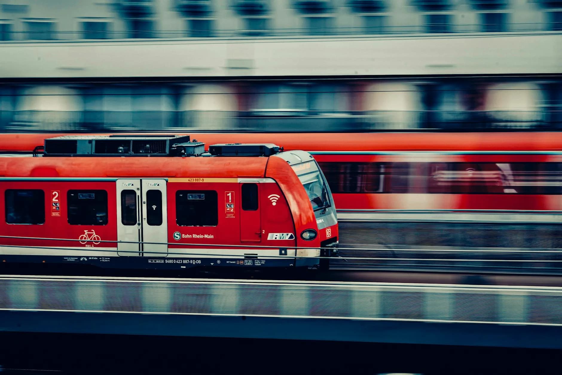 Captivating Image Of A Red Passenger Tra 1