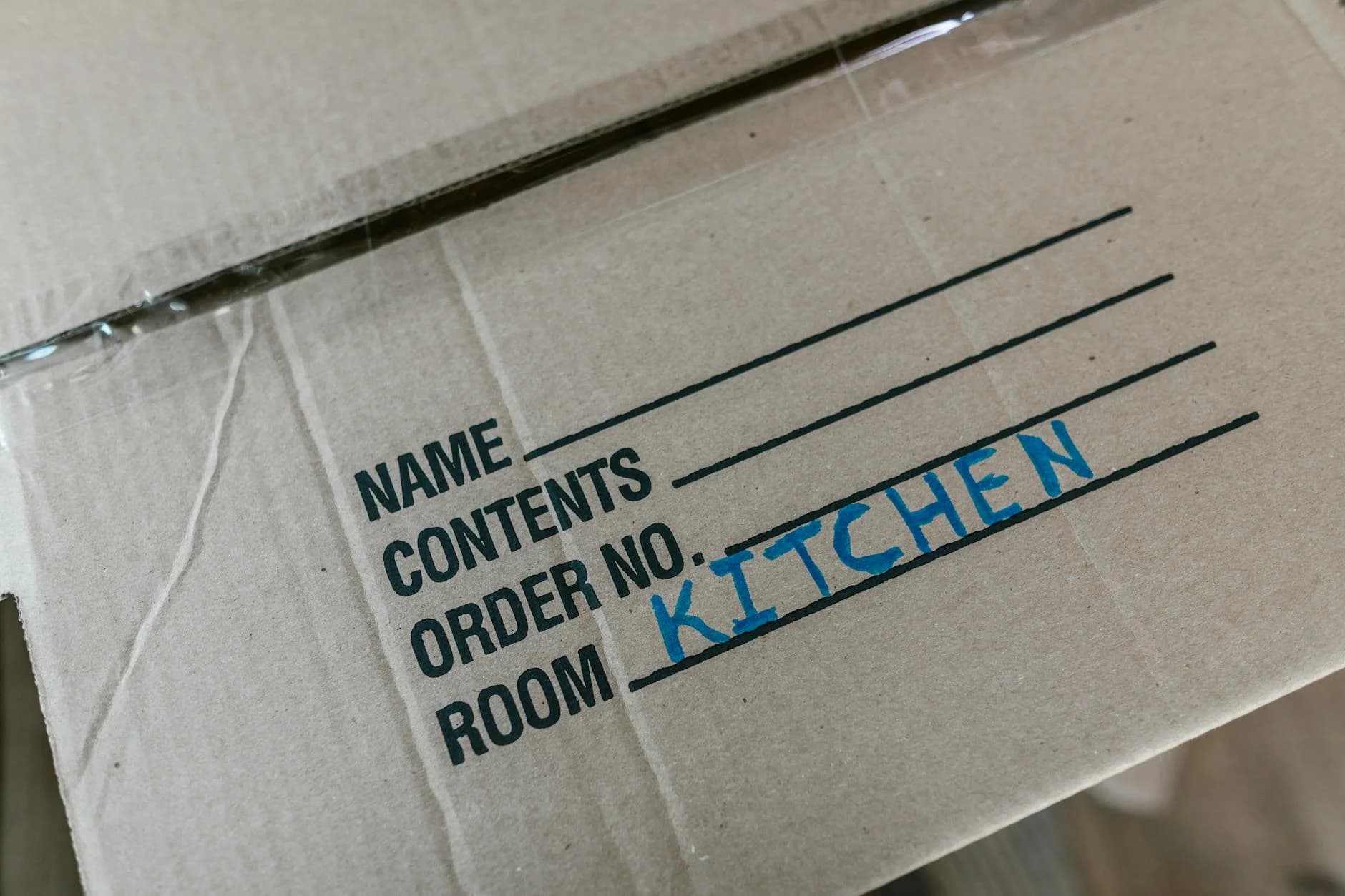 Cardboard Box Labeled With Room Destinat 4