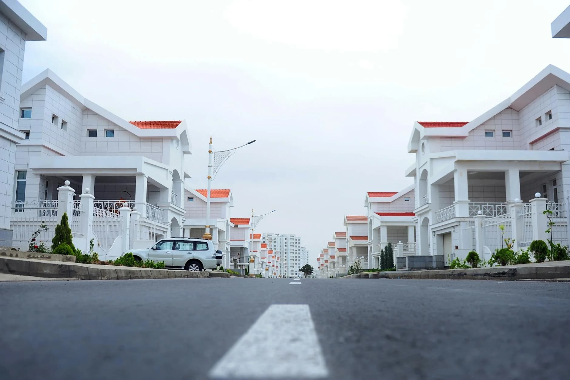 Modern Luxury Houses Line A Calm Street 1