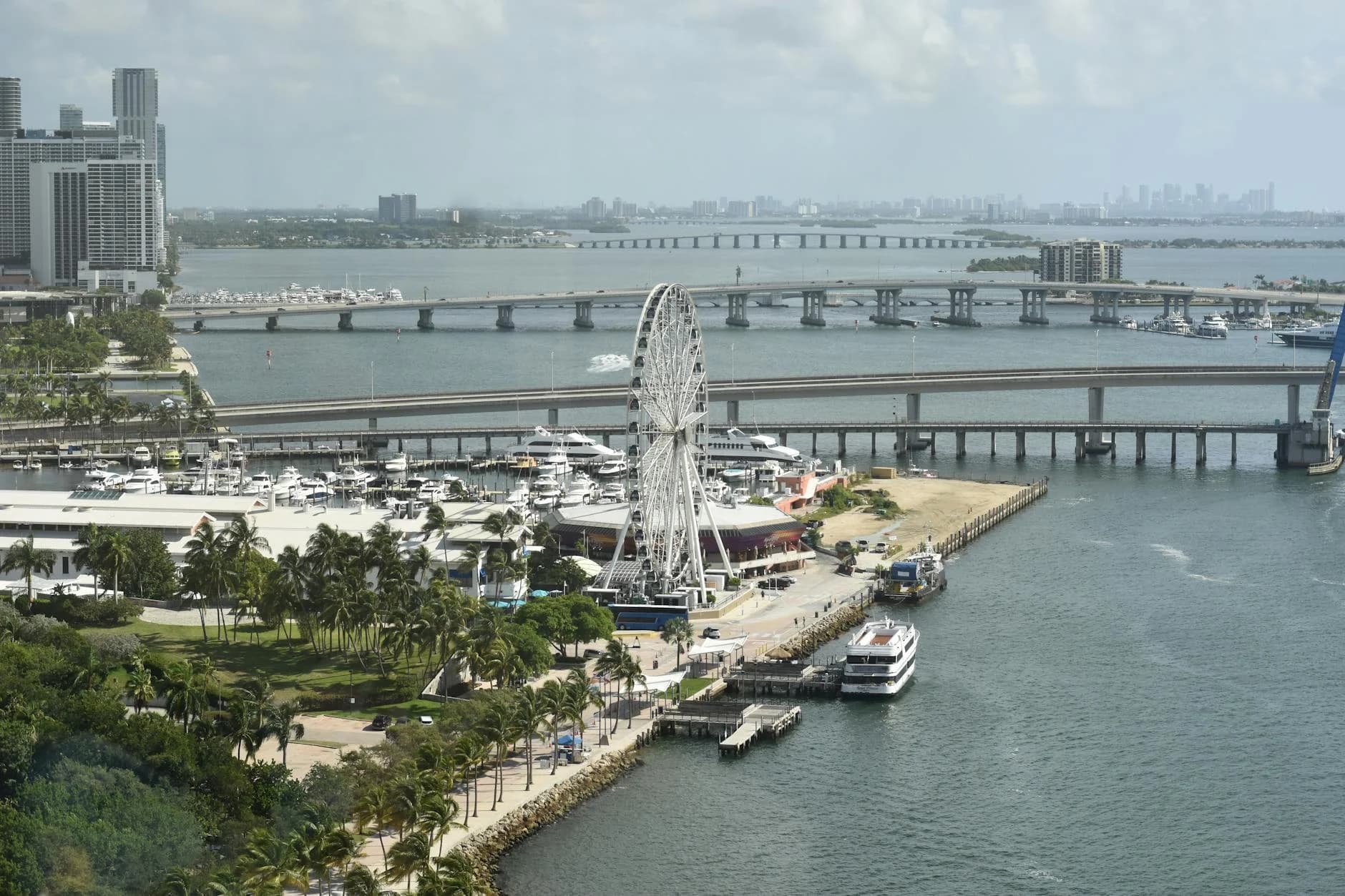 Aerial Shot Of Miami S Ferris Wheel And 2