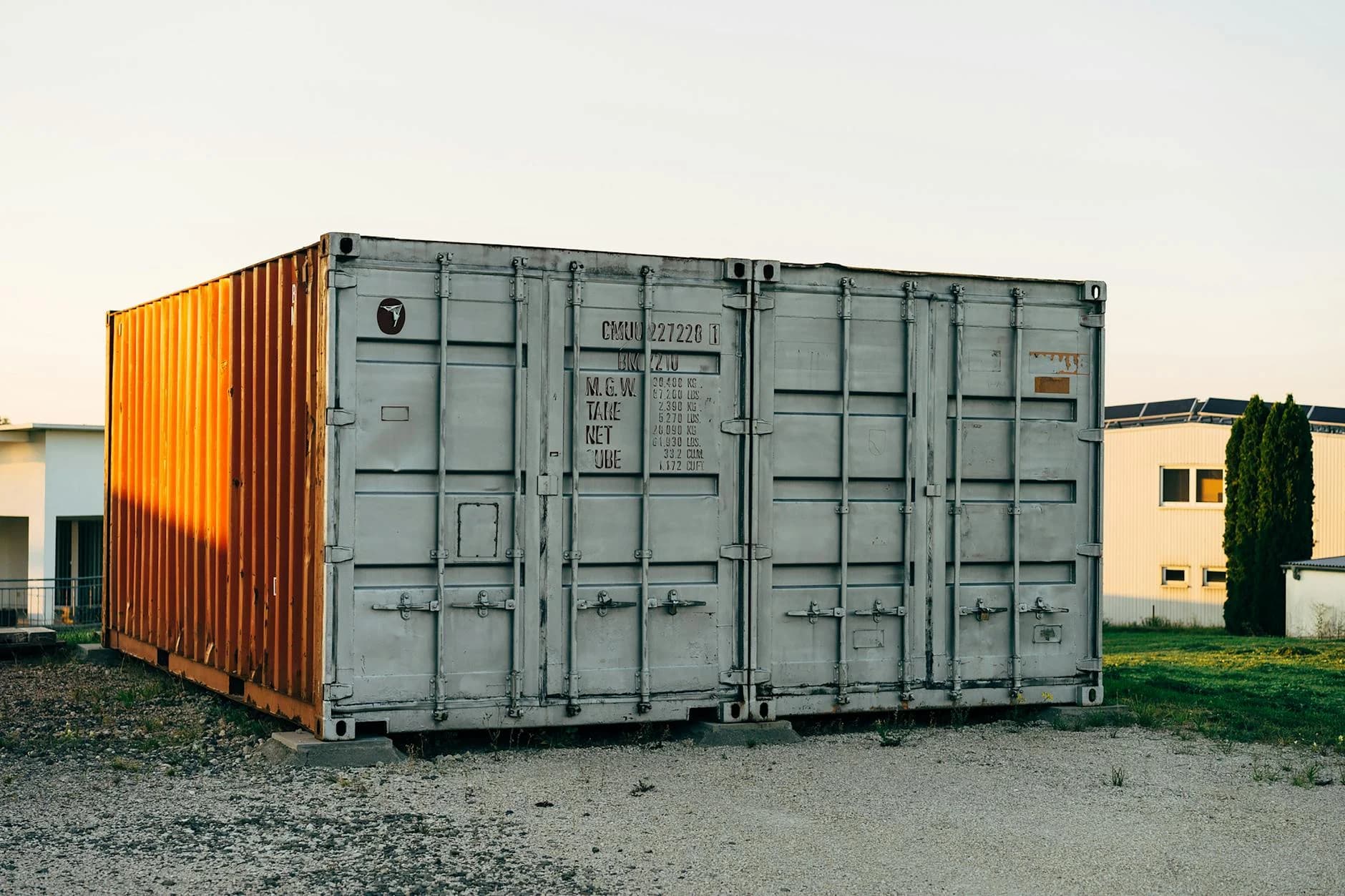 Outdoor View Of A Metal Shipping Contain 4