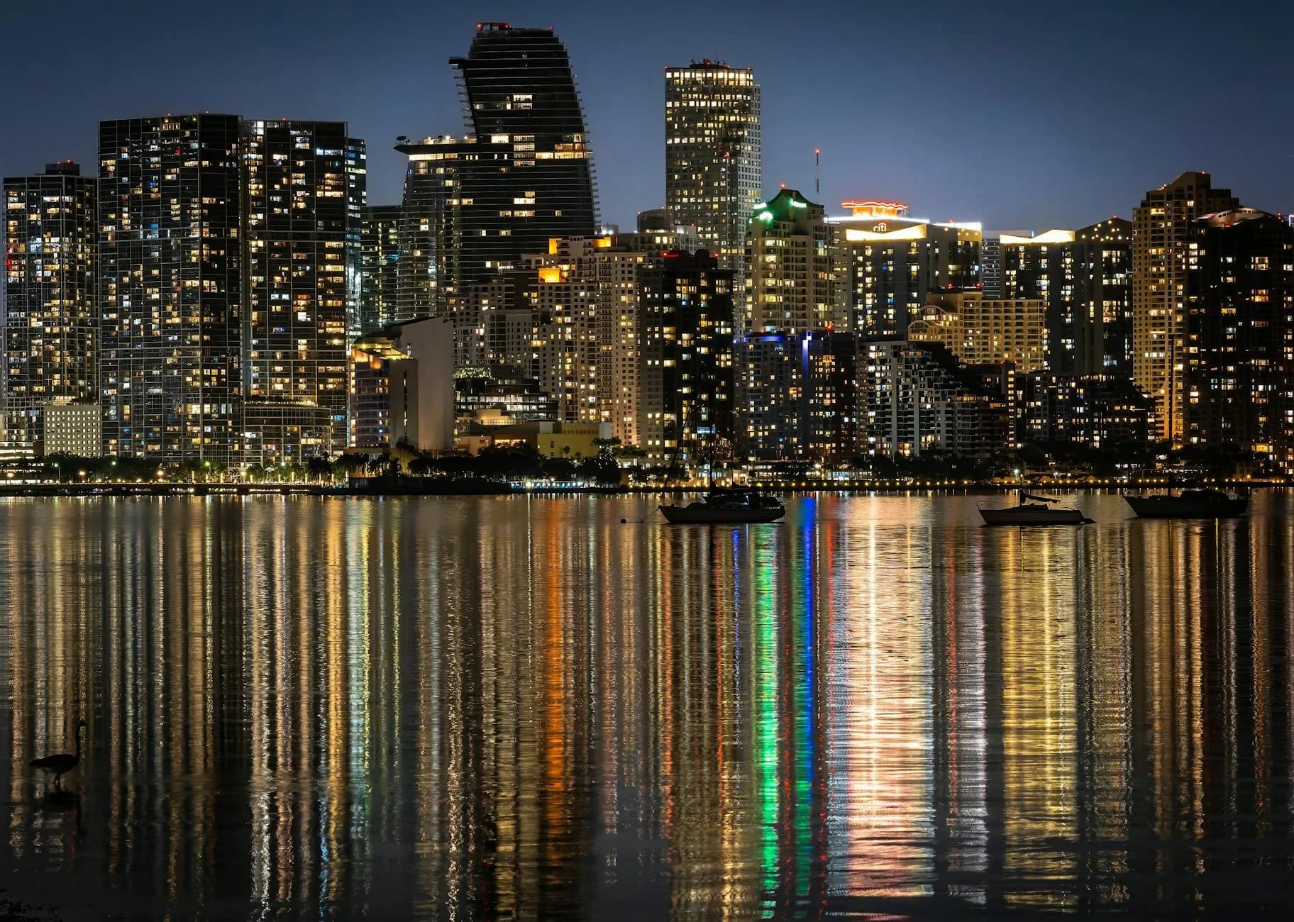 Captivating Night View Of Miami Skyline 5