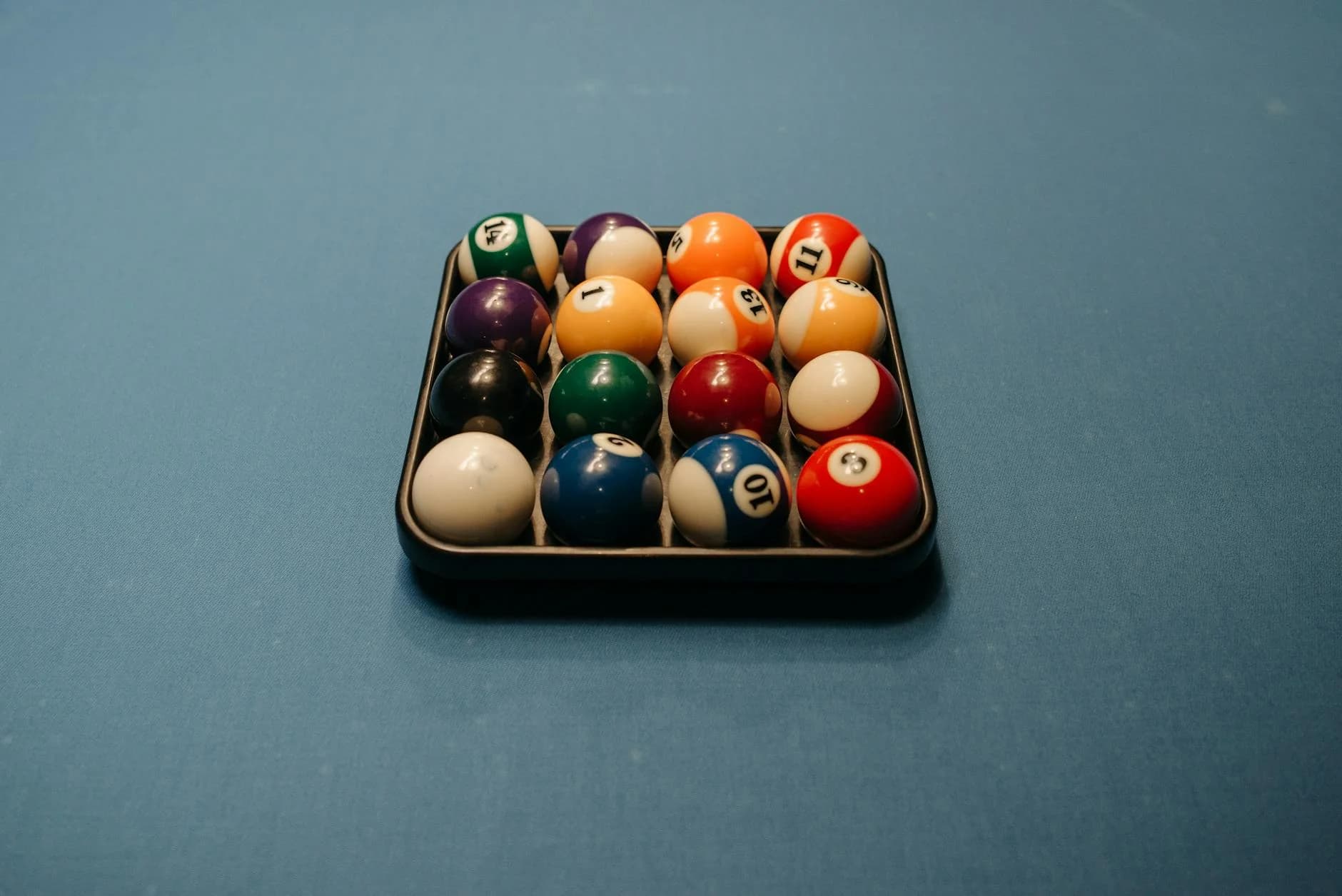 Vibrant Billiard Balls Neatly Arranged O 4