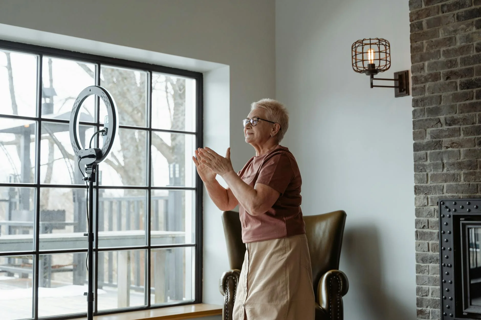 Elderly Woman Enjoying Indoor Activity C 3