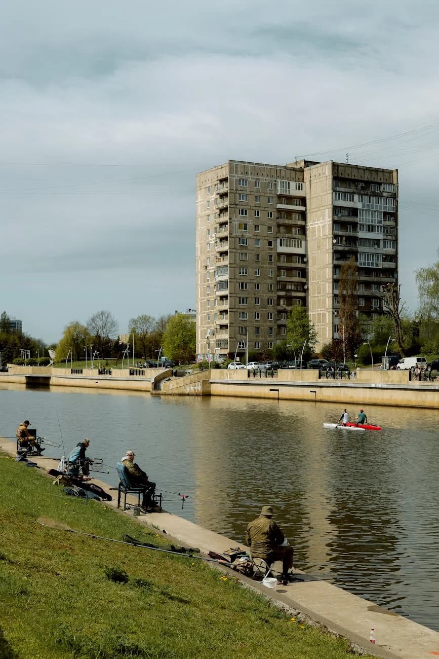 People Enjoying Outdoor Activities Along 1