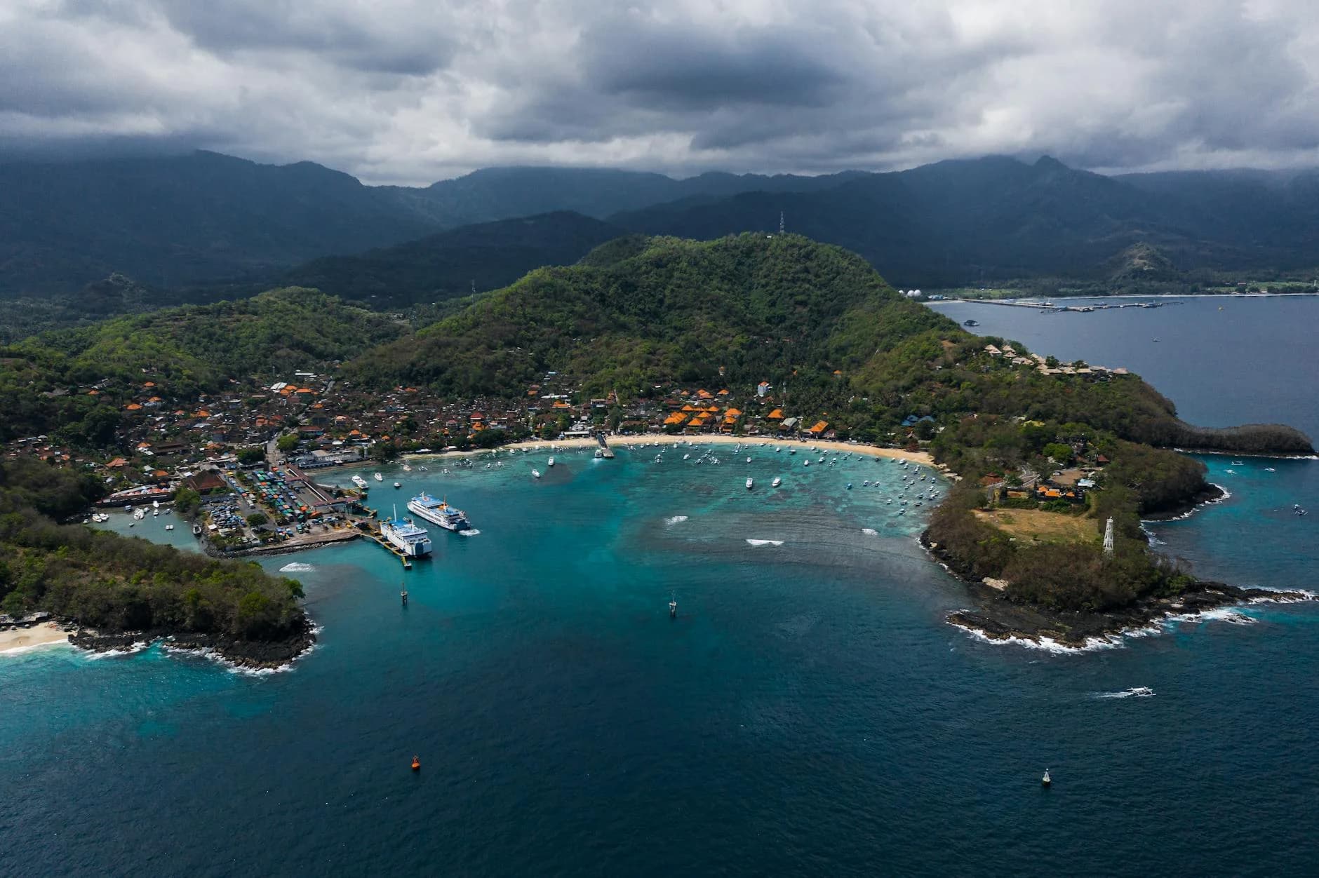 Stunning Aerial View Of Padang Bai Beach 3
