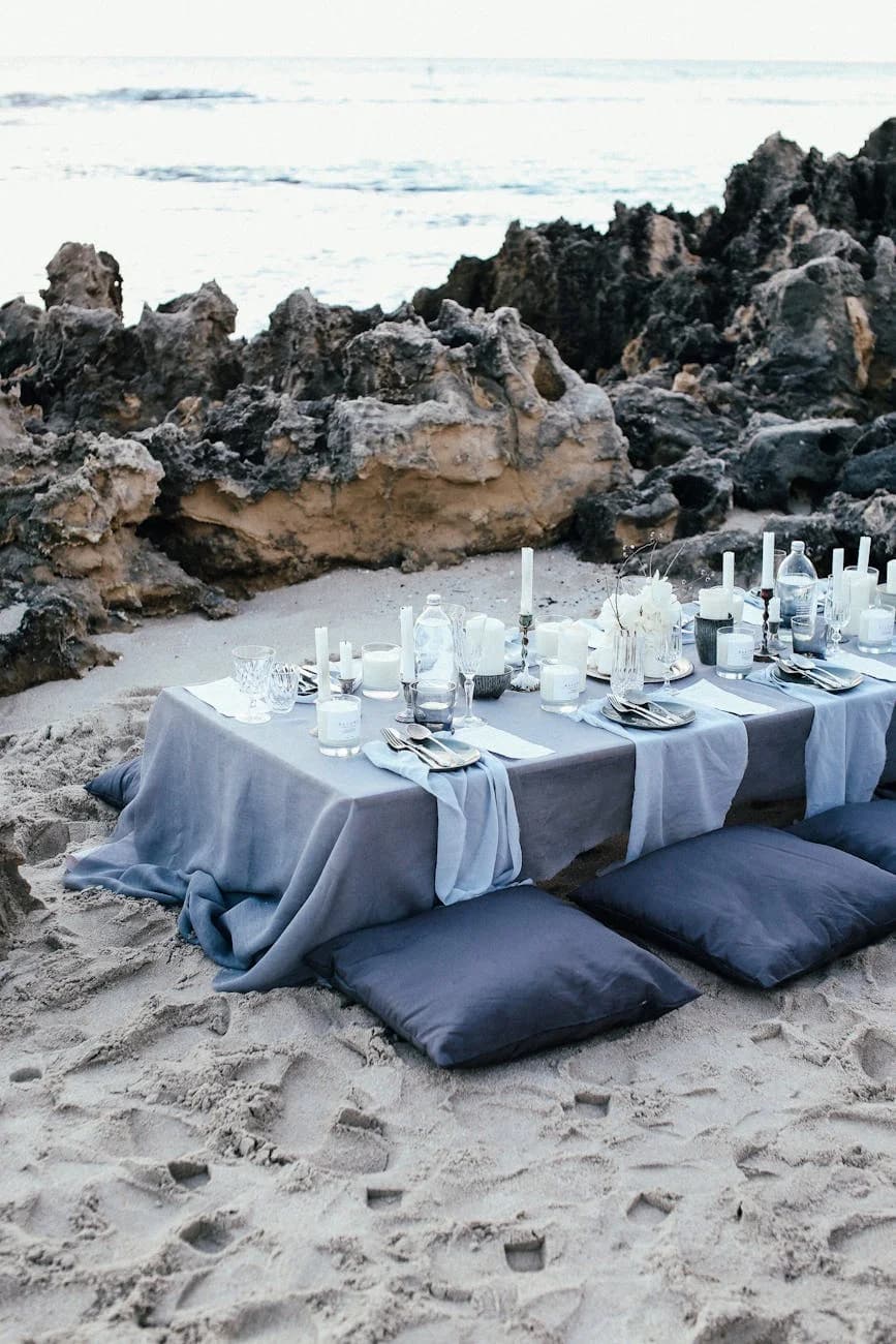 A Beautifully Arranged Dining Table With 3