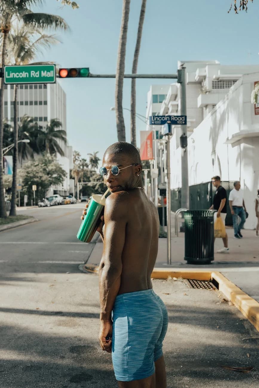 Shirtless Man With Sunglasses And Tumble 2