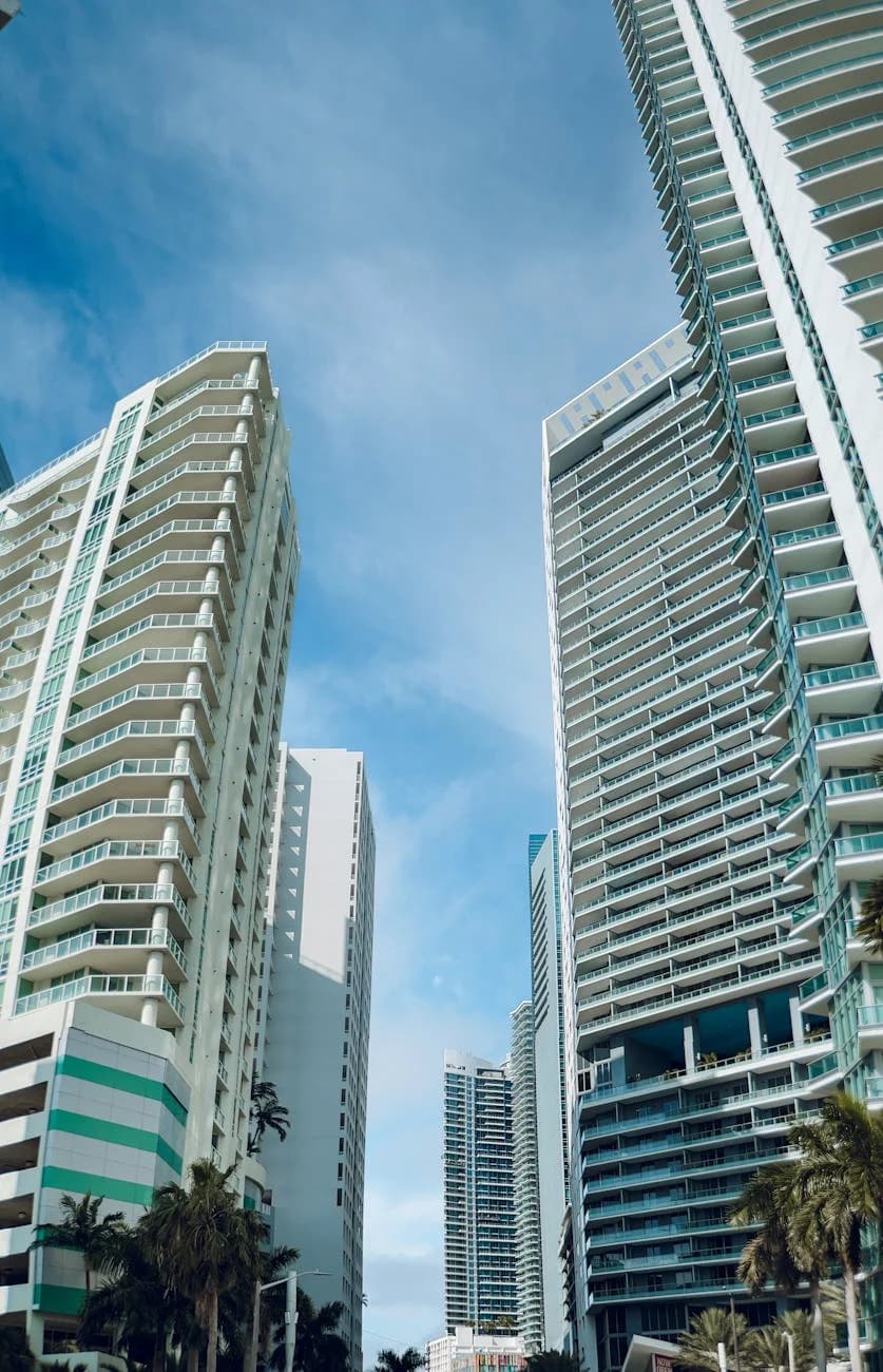 Upward View Of Tall Modern Skyscrapers U 1